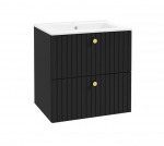 DEFTRANS szafka pod umywalkę z dwiema szufladami 60x60 Fuego D60 CZARNY MAT 001-D-06023