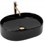 REA - Umywalka nablatowa NADIA 50 Black Stone