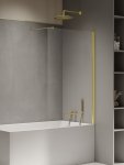 NEW TRENDY Parawan nawannowy NEW SOLEO LIGHT GOLD stały U 50x140 szkło czyste 6mm Active Shield - wsp. prostopadły P-0114-WP