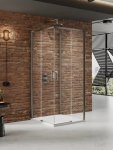 NEW TRENDY Kabina prysznicowa PRIME GUNMETAL BRUSHED 2D kwadratowa przyścienna U 100x100x200 szkło czyste 6mm Active Shield 2.0 K-4958