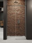 NEW TRENDY Drzwi wnękowe PRIME GUNMETAL BRUSHED 1D L 130x200 szkło czyste 6mm Active Shield 2.0 D-0891A