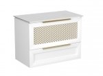 KROFAM - Szafka pod umywalkę CHIC 100cm,  2 szuflady, biały satyna/złoto  CH2 9970-0/43Z-W