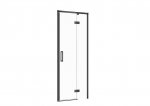 CERSANIT - Drzwi na zawiasach kabiny prysznicowej LARGA czarna 80x195 PRAWE szkło transparentne  S932-123