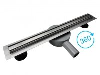 AQUALine - Odpływ liniowy podłogowy SLIM kwadrat chrom Obrotowy syfon ROZMIARY od 50 do120cm RSK01 