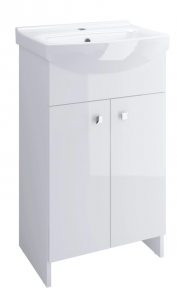 MITO - Set C12: zestaw szafka 50 cm BASIC biała + umywalka meblowa CERSANIA biały połysk  S801-535