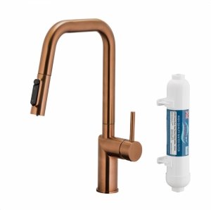 ARMATURA KRAKÓW KFA DUERO PURE STYLE ROSE GOLD bateria kuchenna z filtracją wody oraz wyciąganą wylewką 6623-312-34