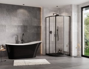 BESCO Kabina prysznicowa 90x90x190 Zarya Black ZPB-90-190-C