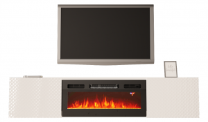 MEGSTYL SZAFKA RTV 180CM Z WKŁADEM KOMINKOWYM - CARBON 1
