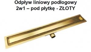 AQUALine - Odpływ liniowy posadzkowy złoty/gold 2w1 pod płytkę 70cm L04GL