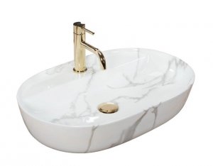 REA - Umywalka Nablatowa AURA 61 Marmo Shiny