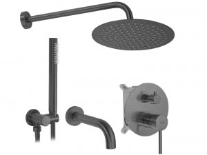 REA - Zestaw wannowo-prysznicowy podtynkowy LUNGO Tytan + BOX