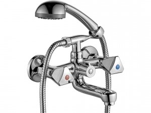KUCHINOX - Bateria wannowa NORM ścienna z zestawem natryskowym  BQN_011D
