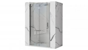 REA Drzwi prysznicowe wnękowe składane MOLIER CHROME + PROFIL 90cm