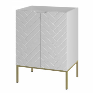 MEGSTYL Szafka Pod Umywalkę 2D 60cm Biały Mat Złoty Stelaż ASPEN-09 