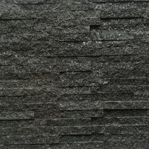 CAPITILE  - Panel ścienny Kwarcyt Czarny - kamienny kwarcyt Stackstone Black Quartz naturalny 10x36x0,8-1,3 cm /opakowanie 0,396m2/