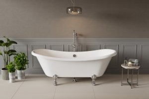 BESCO - Wanna wolnostojąca Amelia 190x77 nogi złote #WKA-190W+ZL