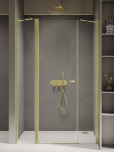NEW TRENDY Drzwi wnękowe NEW SOLEO LIGHT GOLD PLUS 1D U 130x195 czyste 6mm Active Shield 2.0 D-0959A