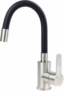 DEANTE Bateria umywalkowa z giętą wylewką LUPO nero/stal BLU_B240