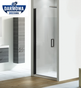NEW TRENDY - Drzwi wnękowe prysznicowe NEGRA czarne profile Rozmiar 90cm EXK-1128