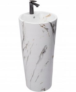 REA - Umywalka Ceramiczna Wolnostojąca BLANKA Marble Marmur Matt