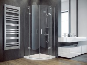 BESCO Kabina prysznicowa półokrągła 90x90x195 Viva Chrom VP-90-195-C