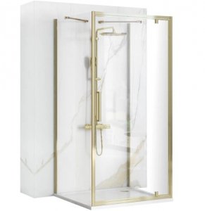 REA - Kabina Prysznicowa Przyścienna RAPID SWING GOLD drzwi 90 + ścianka 100 x2 + ramię x2