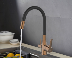 INVENA BATERIA ZLEWOZMYWAKOWA Z FILTREM GLAMOUR INVENA TREND, MIEDŹ / CZARNA BZ-02-F15-V