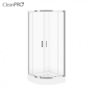 CERSANIT - Kabina prysznicowa ARTECO 80x80x190 półokrągła Chrom szkło transparentne  S157-001