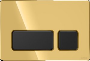 CERSANIT - Przycisk spłukujący BLOCK by Cersanit w kolorze złoty matowy z klawiszami owalnymi w kolorze czarny matowy  K97-0397