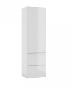 AQUAFORM - słupek łazienkowy wiszący 1D 2S OTTIMA biały połysk 40x140x32  AQ.401-1204011