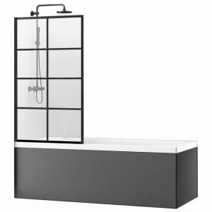 REA - Parawan nawannowy stały LAGOS-1 FIX BLACK 80cm 