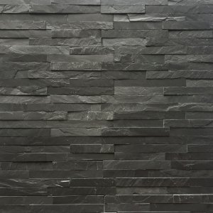 CAPITILE  - Panel ścienny Łupek Czarny - kamienny Stackstone Black Slate łupany, naturalny 10x36x0,8-1,3 cm /opakowanie 0,396m2/