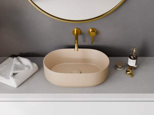 BESCO Umywalka nablatowa Lova Cera-Line 46 Matt Mokka UNCM-46-LOM