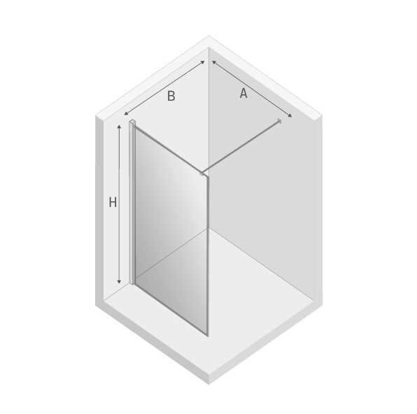 NEW TRENDY - Ścianka walk-in czarna NEW MODUS BLACK Rozmiary 70-120 cm
