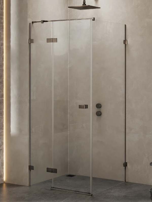 NEW TRENDY Kabina prysznicowa 80x90x200 Avexa Gunmetal Brushed pojedyncze drzwi EXK-3320/EXK-3350