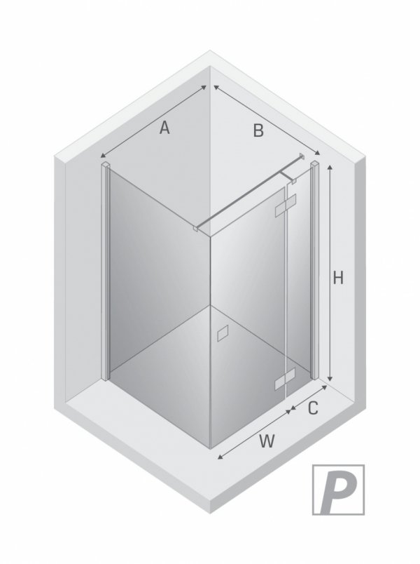 NEW TRENDY Kabina prysznicowa REFLEXA BLACK 1D prostokątna L 80x90x200 szkło czyste 6mm Active Shield 2.0 EXK-4916