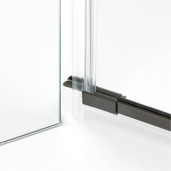 NEW TRENDY Kabina prysznicowa AVEXA GUNMETAL BRUSHED 1D pięciokątna asymetryczna L 100x80x200 szkło czyste 6mm Active Shield 2.0 - drzwi lewe EXK-3837