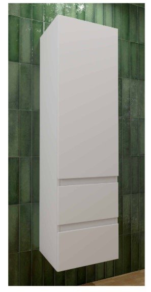 AQUAFORM - słupek łazienkowy wiszący 1D 2S OTTIMA biały połysk 40x140x32  AQ.401-1204011