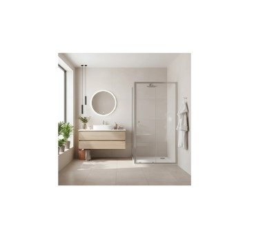 REA - Kabina Prysznicowa PRIMO SLIDE CHROM uchylne drzwi 110 + ścianka 100
