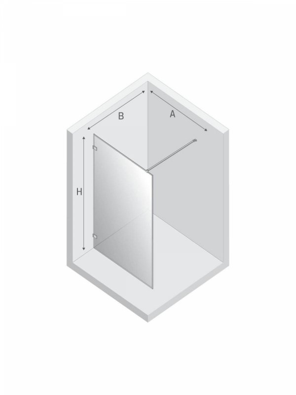 NEW TRENDY Kabina prysznicowa AVEXA NICKEL BRUSHED walk-in 140x200 szkło czyste 6mm Active Shield 2.0 RAMKA ALU EXK-8655