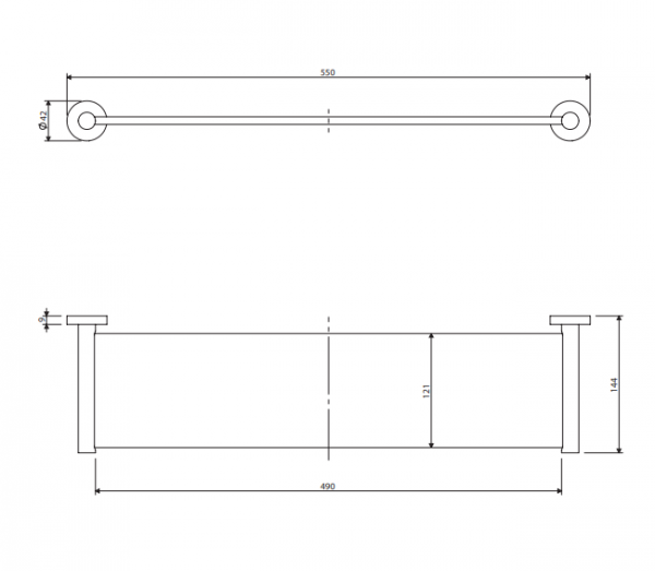 OMNIRES Półka szklana MODERN PROJECT złoty szczotkowany MP60930GLB