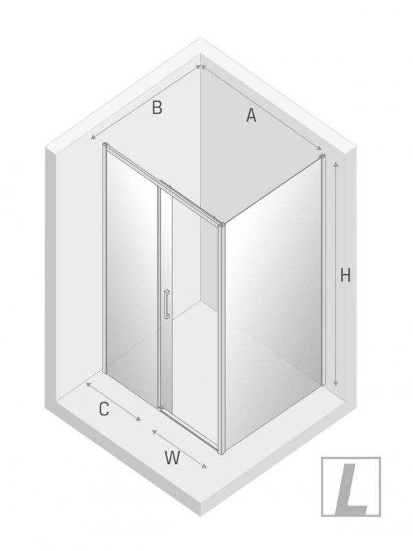 NEW TRENDY Kabina prysznicowa prostokątna drzwi przesuwne PRIME 120x90x200 