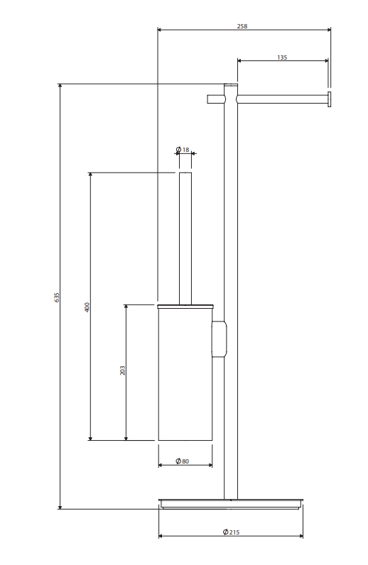 OMNIRES Stojak na papier i szczotkę toaletową MODERN PROJECT grafit MP60810GR