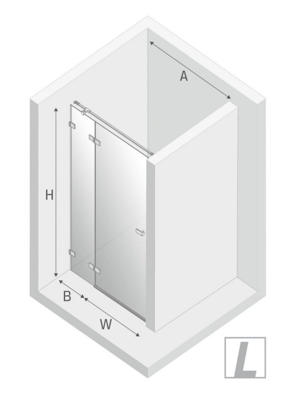 NEW TRENDY Drzwi wnękowe prysznicowe Avexa 110x200  EXK-1447/1448