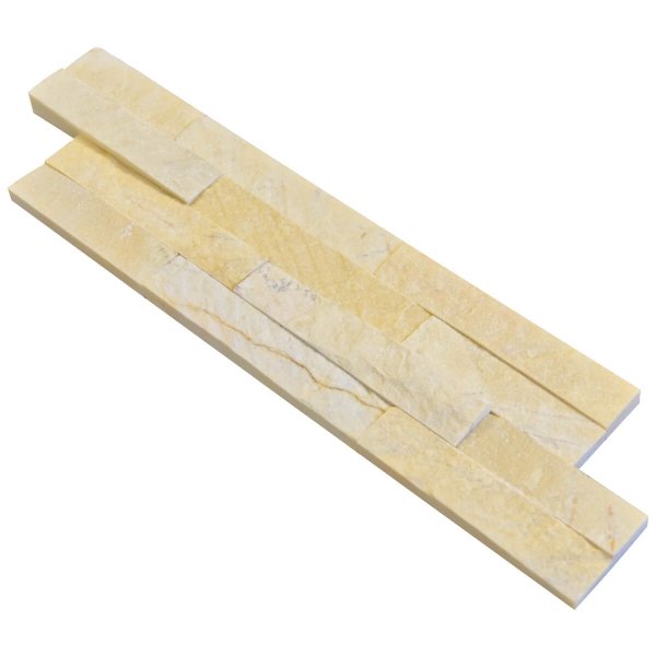 CAPITILE  - Panel ścienny Marmur Żółty Blond Brick - marmur Stackstone Yellow łupany, naturalny 10x36x0,8-1,3 cm /opakowanie 0,396m2/