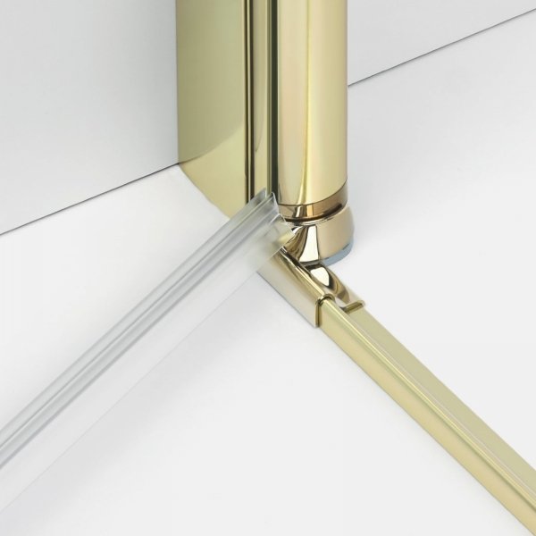 NEW TRENDY Kabina prysznicowa New Soleo Light Gold, pięciokątna, asymetryczna, drzwi pojedyncze 100x80 K-1665