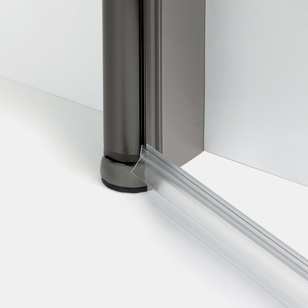 NEW TRENDY Kabina prysznicowa NEW SOLEO GUNMETAL BRUSHED 2D prostokątna U 90x90x195 szkło czyste 6mm Active Shield - wahadłowe K-2180