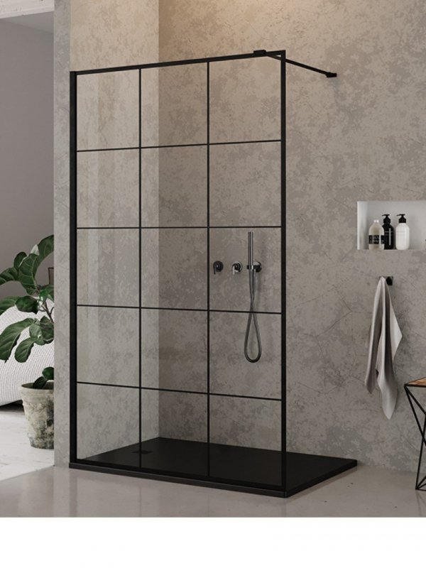 NEW TRENDY - Kabina Walk In New Modus BLACK 100X200 EXK-0103