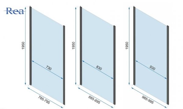REA - Kabina Prysznicowa Przyścienna RAPID FOLD GOLD/ZŁOTA składane drzwi 90 + ścianka 90 x2 + ramię x2