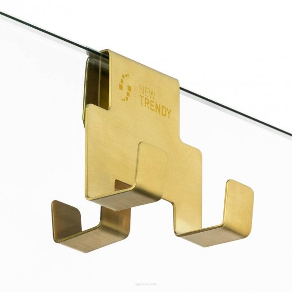 NEW TRENDY Kabina Walk In AVEXA GOLD BRUSHED 50cm z wieszakiem złota szczotkowana EXK-3140